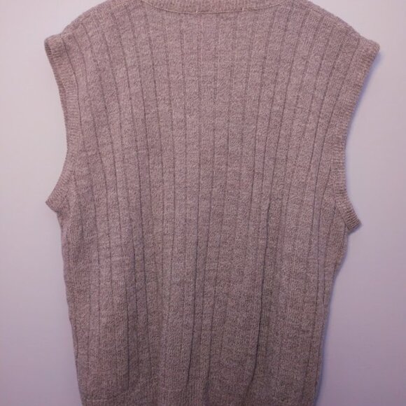 Vintage Sweater Vest Eclectic Grandpa Brown M/L Streetwear 70s 80s Ribbed Knit - Picture 6 of 10